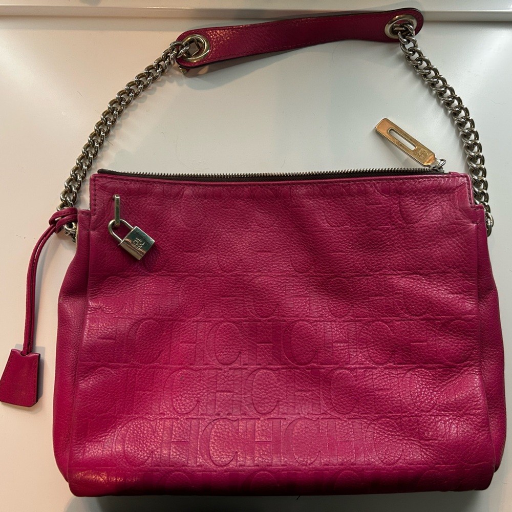 Carolina Herrera Pink Shoulder Bag With Chain Strap
